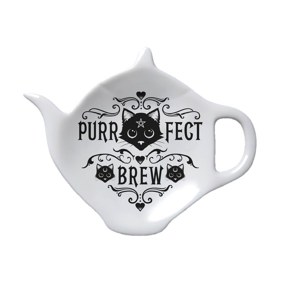 Alchemy Gothic Purrfect Brew China Spoon Rest New in Box
